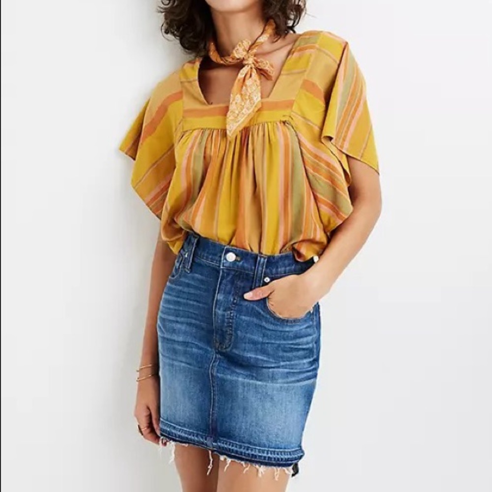 NWT Madewell Step-Hem Jean Skirt in Brandt Wash - Size 26